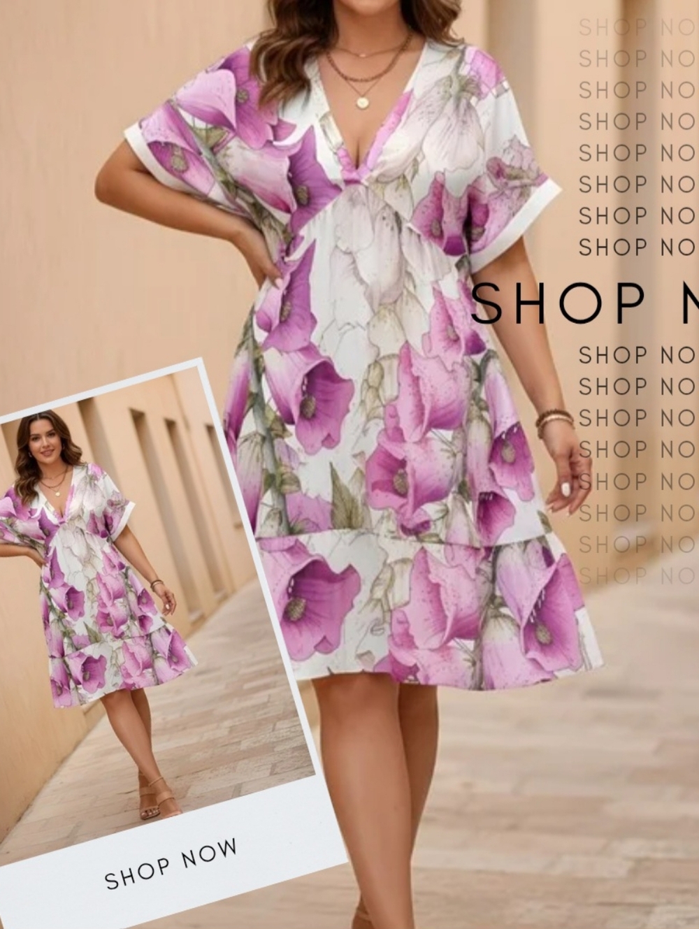 EXTENDED PLUS - The LILAC BLOSSOM Boho Dress - Available in 4X / 5X /6X